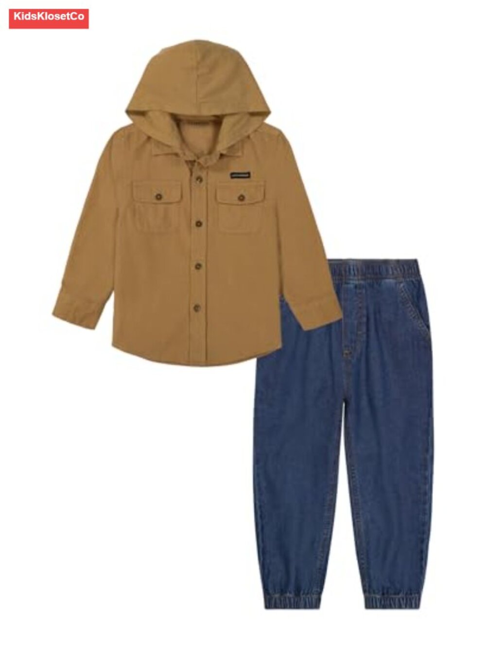 Kids' 2pc Hooded Woven Pant Set with Snap Closure